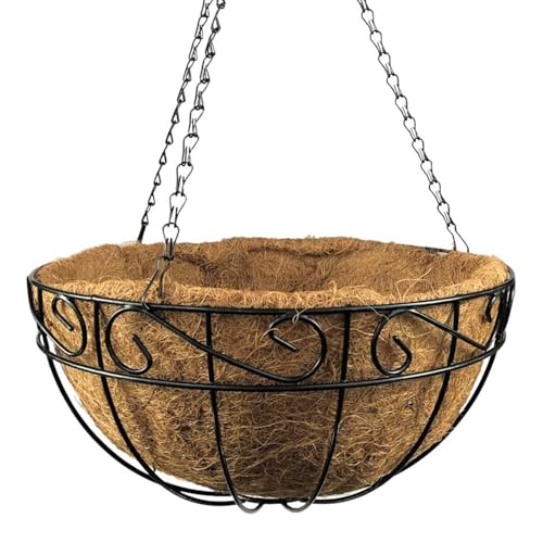 Blumenampel hängend innen 30cm, Hängetopf für Pflanzen, Hängeampel inkl. Kokoseinlage, Blumenampel schwarz, Pflanzenampel Kokos, Hängeblumentopf, Hängepflanztopf, Hängeampel Metall, Metal Hängekorb Blumenampel hängend innen 30cm, Hängetopf für Pflanzen, Hängeampel inkl. Kokoseinlage, Blumenampel schwarz, Pflanzenampel Kokos, Hängeblumentopf, Hängepflanztopf, Hängeampel Metall, Metal Hängekorb