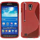 Aus hochwertigem Silikongel. Annart® Schutzhülle S-Line TPU Gel Silikon weich für Samsung Galaxy S4 Active I9295 / I537 LTE + Eingabestift – Rot