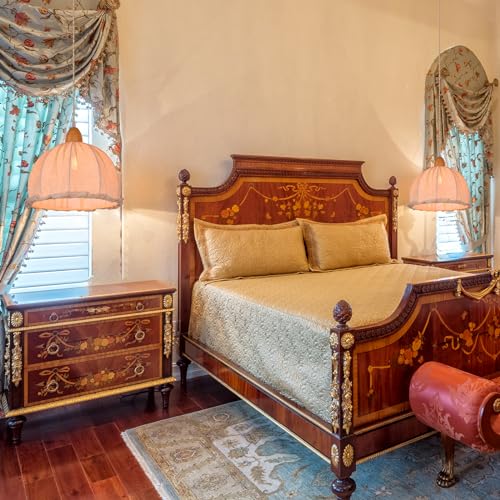 WalmHomie 1 Light Cloth Pendant Light Creative Lamp Fixtures Coastal Fabric Chandelier Shade for Kitchen Island Bedroom Restaurant Living Room, 13.78''Wx9.45''H - Image 4