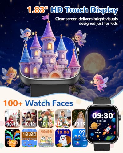 BANLVS Kids' Smart Watch w/ Fitness Tracker, Puzzle Games & 100+ Sports Modes (Black) - image 4