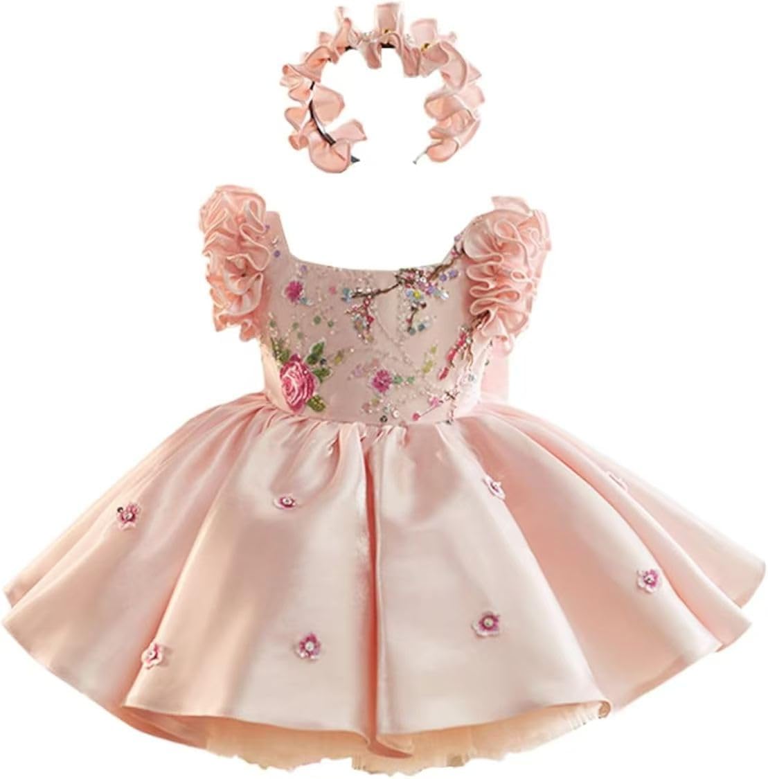 Girls' Dresses Flying Sleeve Puffy Princess Dresses Flower Girl Wedding Birthday Party Dresses