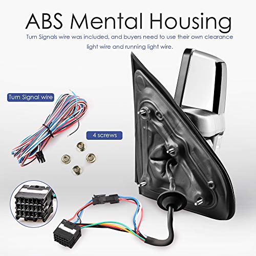 Mostplus Power Heated Towing Mirrors Compatible For Chevy Silverado Gmc Serria 2014-2019 W/Sequential Turn Light, Parking Lamp, Running Light (Set Of 2) Not For Diesel Truck (Chrome) #TOP5