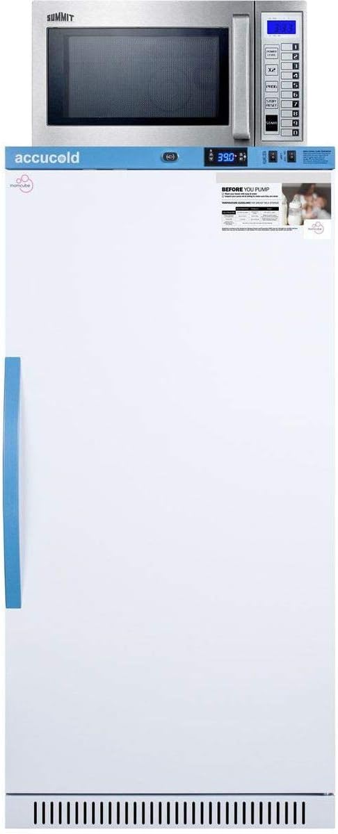 Summit Appliance MLRS8MCLK-SCM1000SS MOMCUBE Refrigerator/Microwave Combination for Easy Storage of Breast Milk and Sanitation of Pumping Equipment