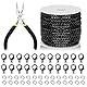 Swpeet 102Pcs Schwarz 3mm um 10 Yard Länge Schmuck Herstellung Ketten Kit mit Jump Ringen, Hummer Verschlüsse und Schmuck Zange, Halskette Ketten Kabelglied Kette Bulk Ideal für DIY Kette Herstellung