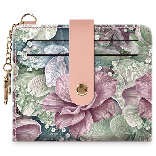 Image of Airkit Small Wallet Women RFID, PU Leather Card Holder with Keychain | Slim Compact Zipper Coin Purse for Ladies, Travel Holiday Gifts for Mom, Cute Mini Bifold Wallets