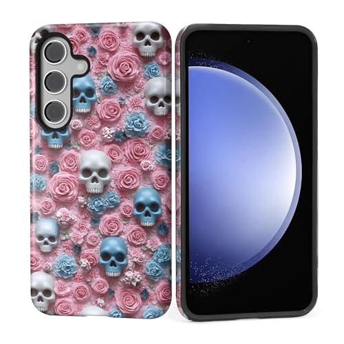 Coque Samsung S25 antichoc fini les rayures avec crânes floraux