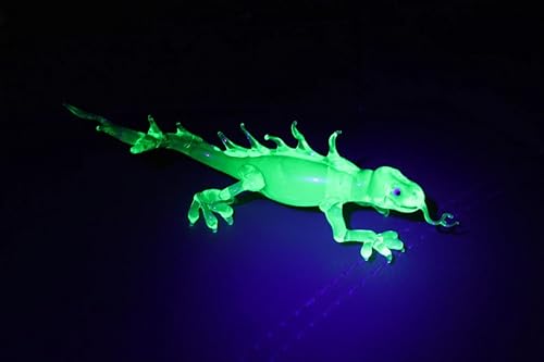Miniatura 5 de Uranium Glass Lizard Salamander Figurine Glass UV Lizard hand blown glass Glass Lizard Salamander Hand-Blown Figurine