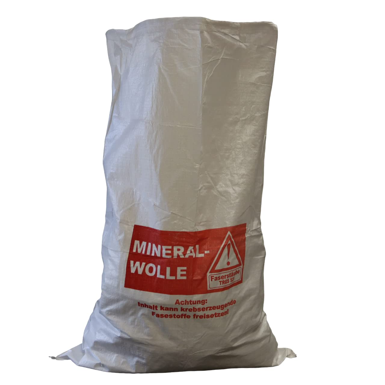 Lacers Big Bags | PP Gewebesack Mineralwolle 25 Stück | 70x110cm | Schüttgutbehälter, Transportsack, Entsorgungssack | Warndruck Mineralwolle | Verschlussband | Beschichtet
