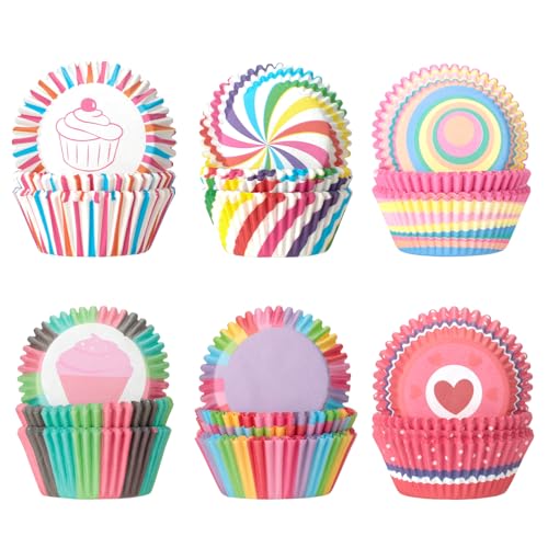 AiQInu Muffinförmchen Papier- 300 Stück Muffins Backförmchen, Hitzebeständig, Ideal für Cupcakes und Muffins, für Deko Cupcake Hochzeit, Party, Geburtstag, Feier