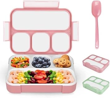 Lunch Box for Kids Compartment Lunch Box for Kids Leakproof Cute Bento Snack Box for Adults and Kids with Utensils Lunch Container Free Microwave Bento Box Pink