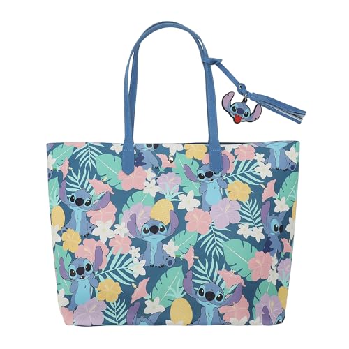Bioworld Disney's Stitch Floral Character Tote Bag