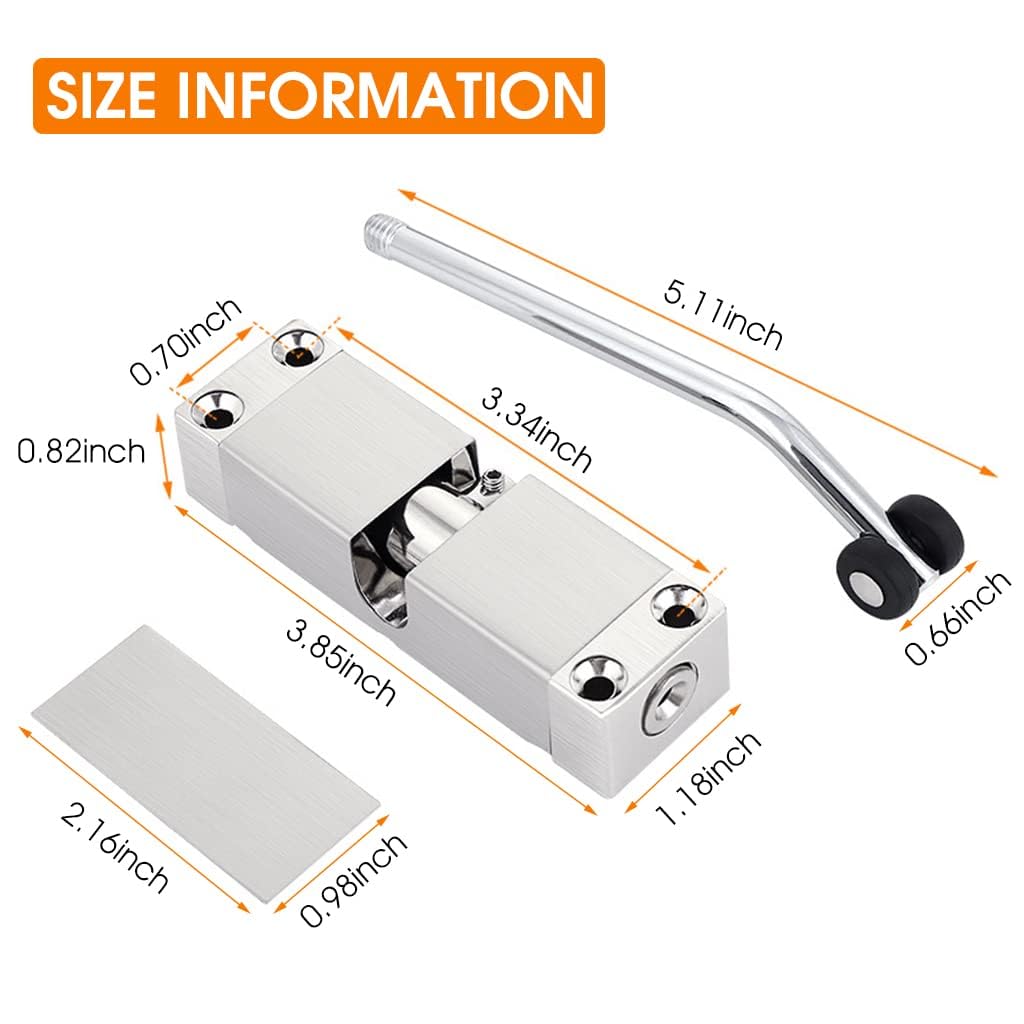 BOSCO Adjustable Automatic Door Closer for Wooden, Metal & Security Doors | Zinc Alloy Spring Hinge Closer with Silent Operation | Supports Up to 30 Kg | Stainless Steel Finish — Amazon image 3
