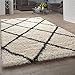 Produktbild Paco Home Hochflor Teppich Shaggy Für Wohnzimmer Skandi Stil Rauten-Design In Beige, Grösse:160x220 cm