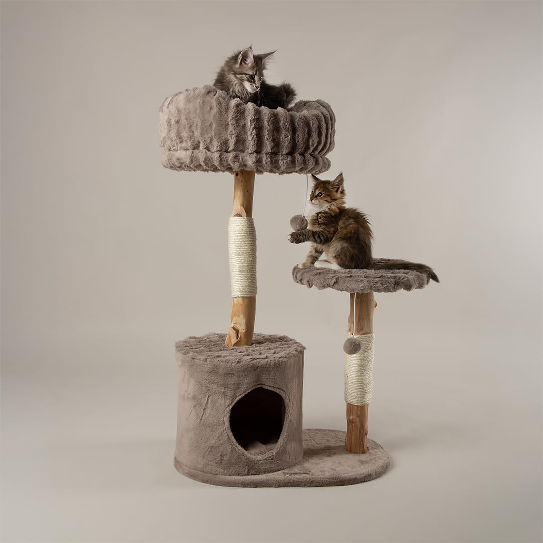 Scruffs Colorado Small Cat Tree Wood/Sisal/Faux Fur Taupe