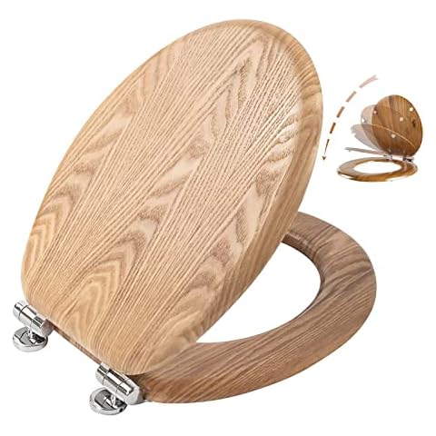 Angel Shield Antibacterial Wooden Toilet Seat Cover