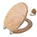 Produktbild Angel Shield Toilettendeckel Holz WC-Sitz mit Absenkautomatik Quick-Release Funktion für einfach Reinigung Softclose Scharnier Antibakteriell (Eiche)