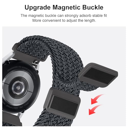 Image of Tobfit Soft Magnet Nylon Watch Strap Compatible for Samsung Galaxy Watch 4 /4 Classic (Watch Not Included), 20mm Smartwatch Nylon Single Loop Woven Band Straps for Men & Women