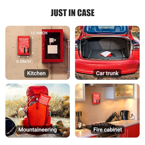 Image of 2024 Emergency Fire Suppression Blanket, Flame Retardant for Home, Kitchen, School, Grill, Car, Office, Warehouse (1-Pack)