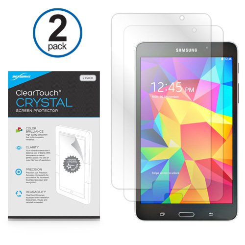 BoxWave Screen Protector Compatible with Samsung Galaxy Tab 4 (7 in) - ClearTouch Crystal (2-Pack), HD Film Skin - Shields from Scratches