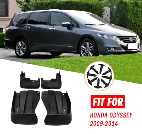 Image of Mud Flaps Mud Guards Fit for Honda Odyssey 2009-2014, Front & Rear Mud Splash Guards Accessories - 4 Pc, Black, LAN-Odyssey 09-14