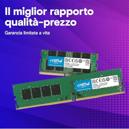 Memoria RAM Desktop da 32GB (2x16GB) DDR4 3200MHz CL22 - CT2K16G4DFRA32A - RAM - Immagine 5