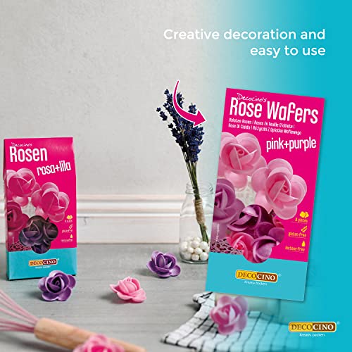 DECOCINO Rose di carta commestibile viola e rosa