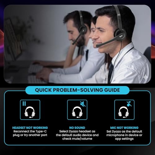 Image of Dyazo Type C Wired Headphones with Mic | Lightweight On Ear Headset Compatible for PC, Mobile Phones, Laptop & MacBook | Comfortable Fit | Ideal for Office, Calls & Online Meetings (Black)