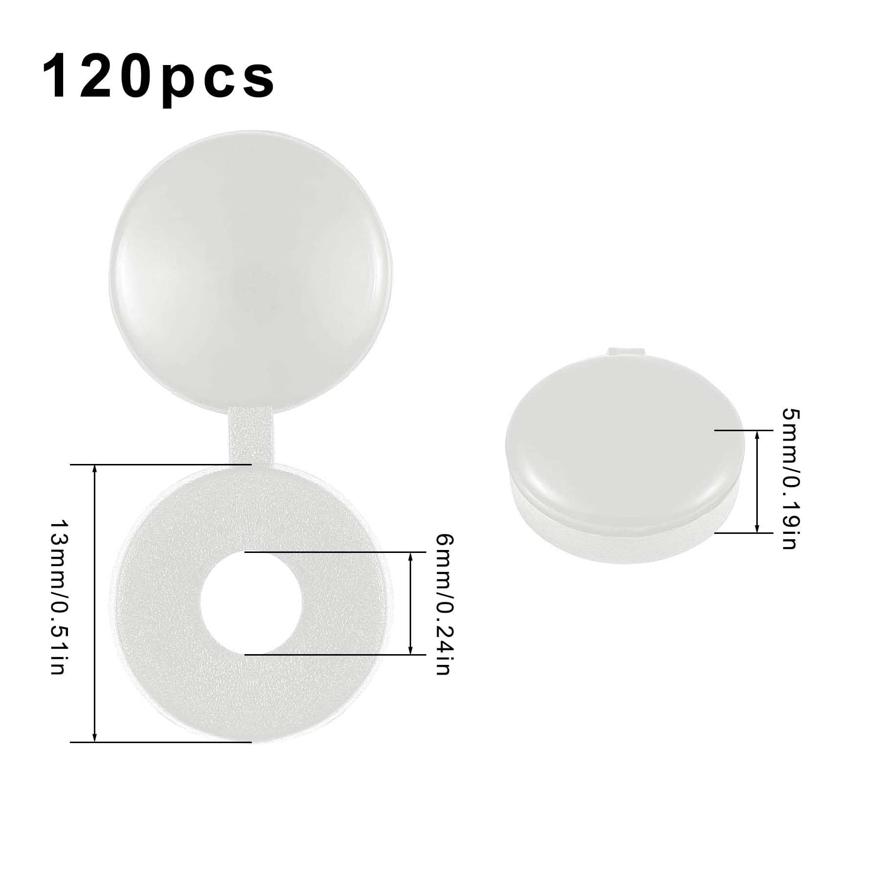 Tappo Plastica 60 Tappi Copriviti Per Mobili - Nero, Diametro 5mm, Con Cerniera, Facili Da Installare Tappi Coprivite Bianchi - Foto 6