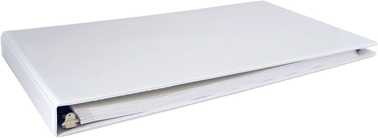 Ruby Paulina 515980 11x17 1-Inch Angle-D Ring Vinyl View Binder - White