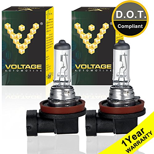 Voltage Automotive H11 Standard Headlight Bulb (Pair) - OEM Replacement Halogen High Beam