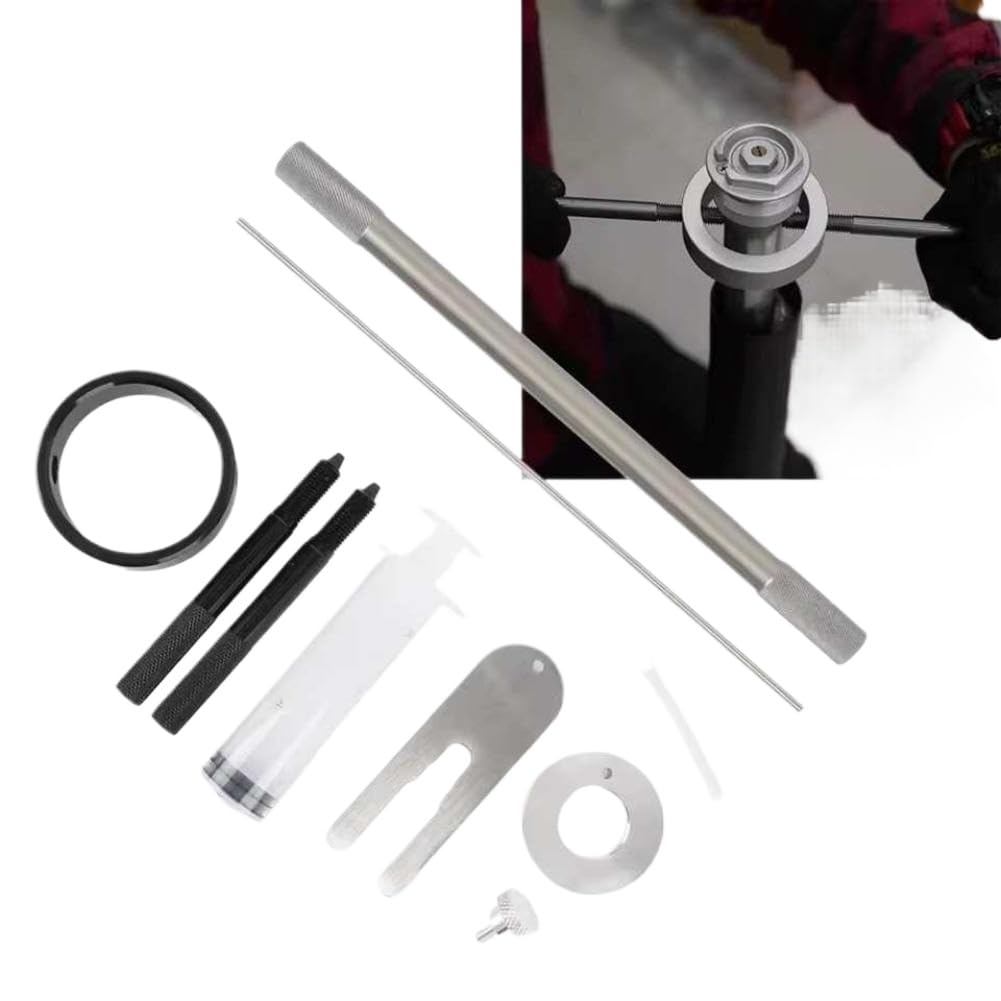 Kit di attrezzi per compressore molla forcella moto compatibile con la maggior parte delle cartucce normali e forcelle invertite