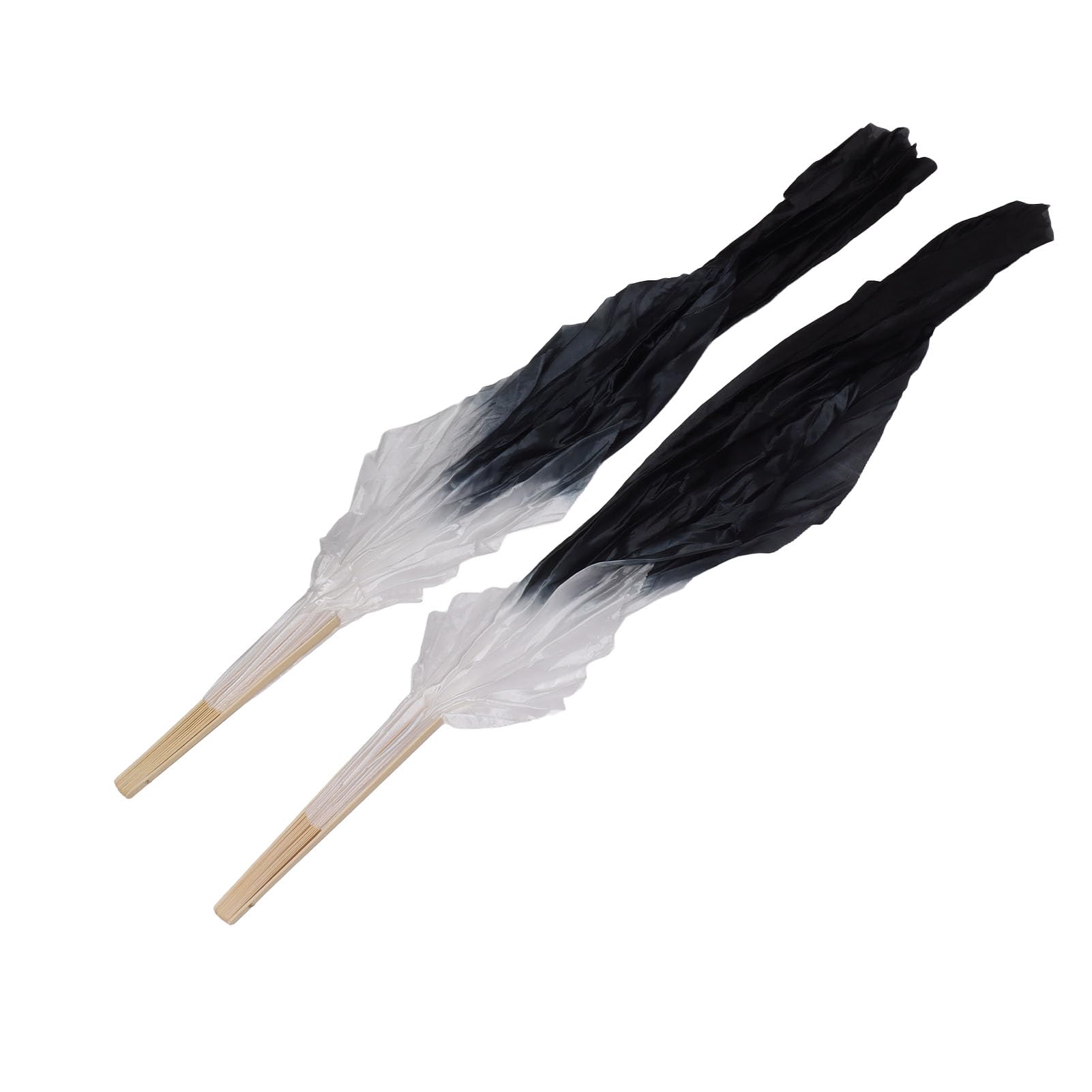 Pwshymi Classical Long Dance Fan Soft Textured 16 Bone Design 1 Pair, 1.5m Easy Viewing with Traditional Color Matching, for Belly Dance Performance Learning (Gray and Black), Pwshymifx4o3qvbhk-12