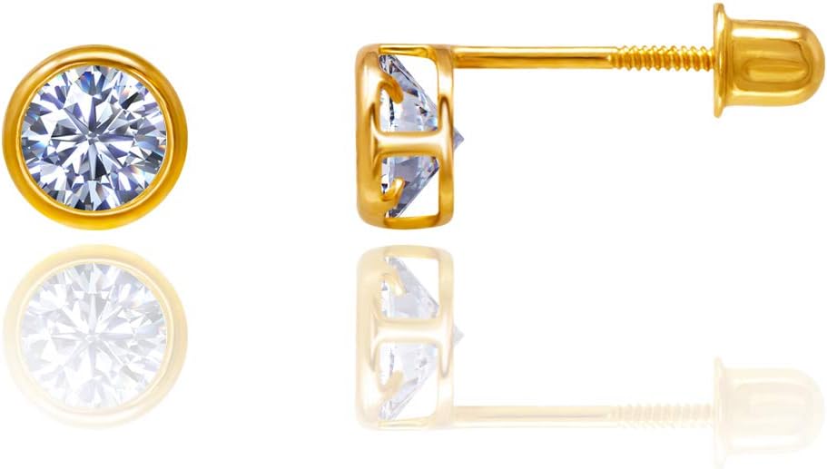 14kt Solid Gold Stud Screwback Earrings