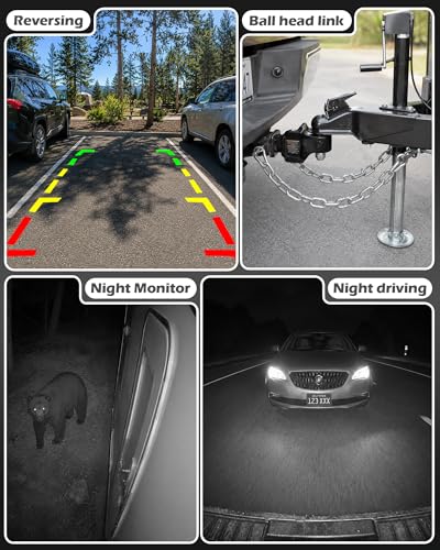 Image of Magnetic Wireless Backup Camera, 5.8G WiFi Backup Camera for Phone | 1-Min Easy Install, HD 1080P Night Vision, Stable Signal, Solar Powered, for Trailer Hook-up & Hitching Gooseneck