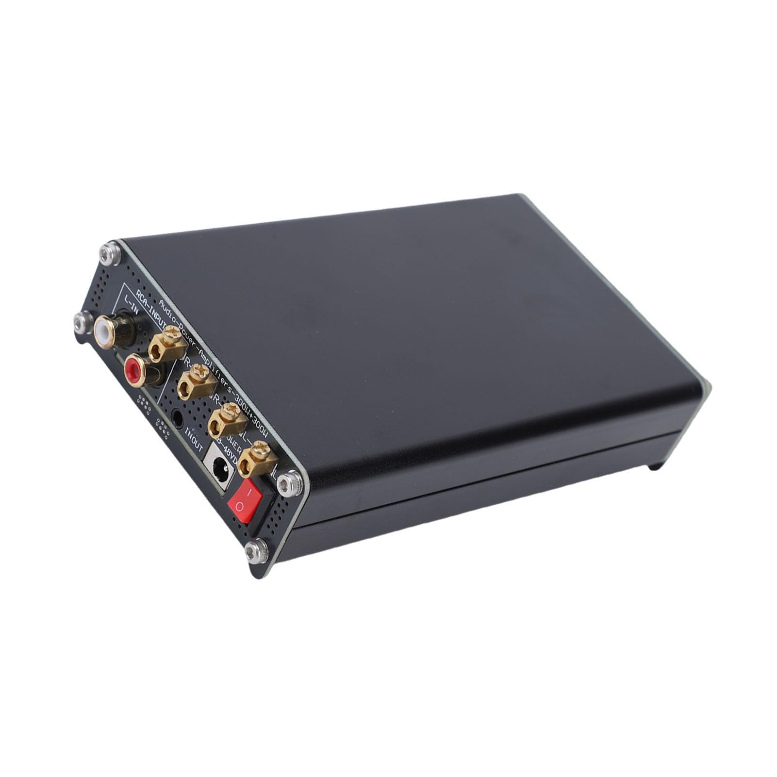 Fabater Amplificador de Potencia HiFi Corrección de Errores de Retroalimentación Integrada Amplificador 300Wx2 Clase D para de Sonido Doméstico con Altavoces, Material de Aleación de Aluminio