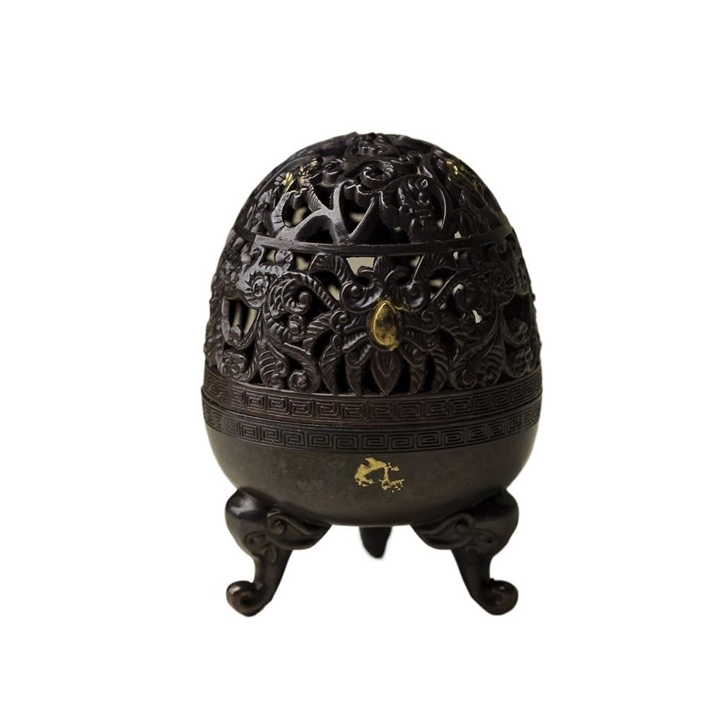 SLEEVE Incense Burner Holder Retro Hollow Plate Incense Burner Antique Old Aromatherapy Burner Home Indoor Copper Incense Burner Ornaments Incense Holder