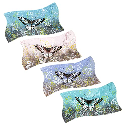 Origen Home Decor - Plato Mariposa Pack 4 Unidades Decoracion | Bandejas Multicolor - 4x22x41 cm
