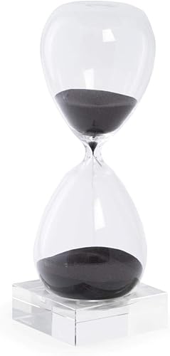 Bey Berk - Temporizador de arena de cristal de 60 minutos con arena negra