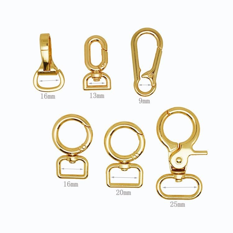 Swivel Clasps Hook, Snap Hook Swivel Clasp 9-25mm Multicolor 60 pcs(16mm Silver)