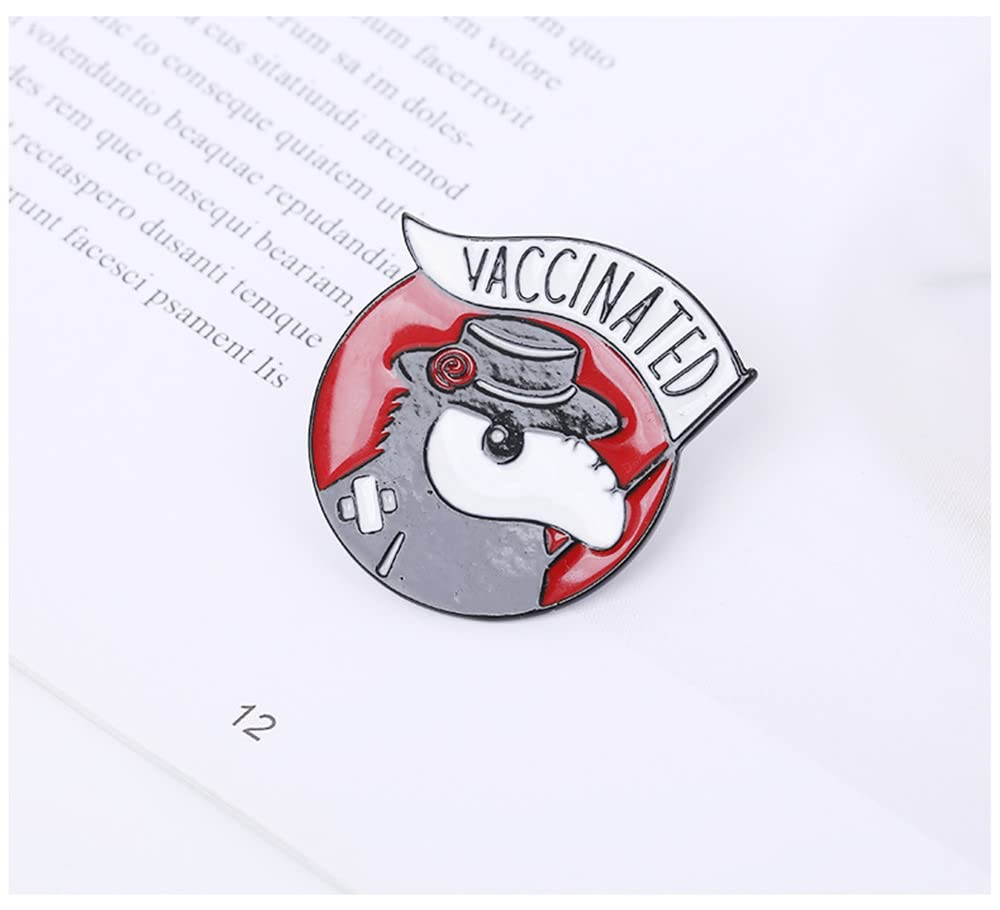 Broche vacunado con diseño de doctor de la peste de dibujos animados, alfileres esmaltados con solapa, insignia, joyería médica, regalo para médico, enfermera, Acero aleado, Sin gemas. 5