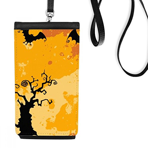 Porte-monnaie téléphone noir en cuir pour sorties et Halloween