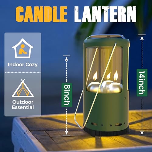 Outdoor Candle Lantern Holder for Real Candles (Candles Not Included) - Windproof Emergency Lantern with Handle, Safe for Camping, Blackouts, Decor - Survival Gear & Home Use - Image 3