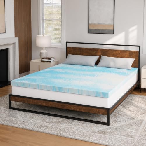 Image of Novilla 3 Inch Memory Foam Mattress Topper Queen, Cooling Gel Infused & Slow Rebound Pressure Relief, CertiPUR-US Certified Foam for Sleeper Sofa, RV, Camper, Dorm