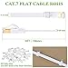 Cat7 Ethernet Cable, 50 Ft Network Cable Slim High Speed Wire Internet Cable with Clips, Faster Than Cat6 Cat5, Computer LAN Cord with Shielded RJ45 Plugs for MAC Pro, TV, PS4, Laptop-White 15M