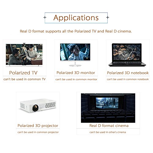 óculos 3d, Andoer Óculos 3D passivos lentes polarizadas circulares para TV polarizada Real D 3D cine