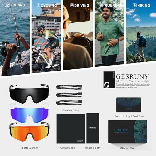 Gesruny Polarized Sport Sunglasses For Men And Women thumb #5
