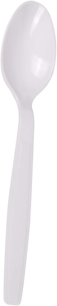 Karat U2023W 6.5" PS Extra-Heavy Weight Disposable Teaspoon, White (Pack of 1000)