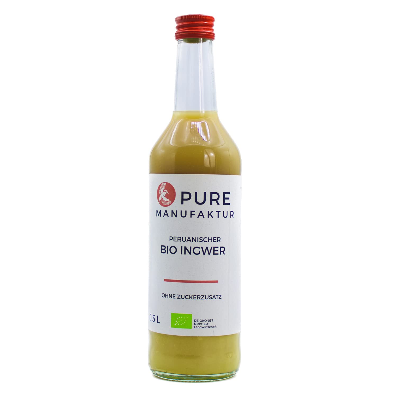 Pure Ginger Gingembre péruvien bio de qualité supérieure sans sucre ni additifs artificiels 100 % bio (DE-ÖKO-005), 500 ml