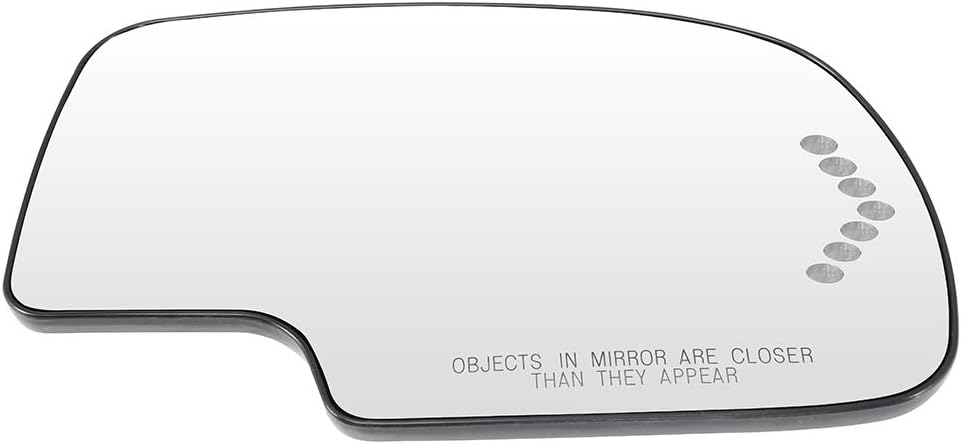 cciyu Door Mirror Glass Right Driver Side Power Heated Signal fit for 2003-2007 For Chevy Silverado Suburban For GMC Sierra Yukon