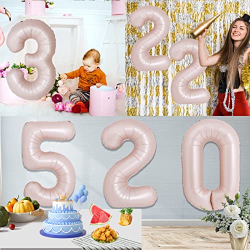 40 Inch Giant Caramel Number 4 Balloon, Helium Mylar Foil Number Balloons For Birthday Party, 4Th Birthday Decorations For Kids, Anniversary Party Decorations Supplies (Caramel Number 4) #TOP3